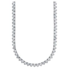 Beauvince Diamond Tennis Necklace 11.64 Ct GH VVS-VS Diamonds in 18K White Gold