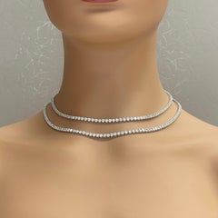Beauvince Diamond Tennis Convertible Opera Necklace 21.40 Ct GH VVS-VS in Gold
