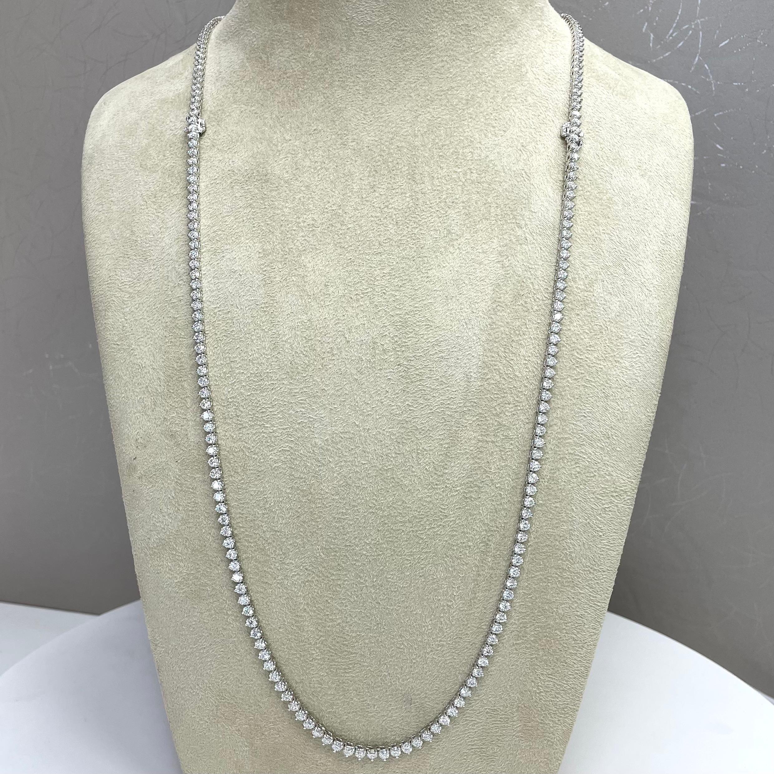 Contemporary Beauvince Diamond Tennis Convertible Opera Necklace 24.65 ct GH VVS-VS in Gold