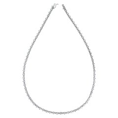 Beauvince 6.85 Carat Tennis Riviera Diamond Necklace in 18K White Gold