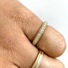 Beauvince Triple Row Almost Eternity Pave Ring '1.03 Ct Diamonds' in Yellow Gold