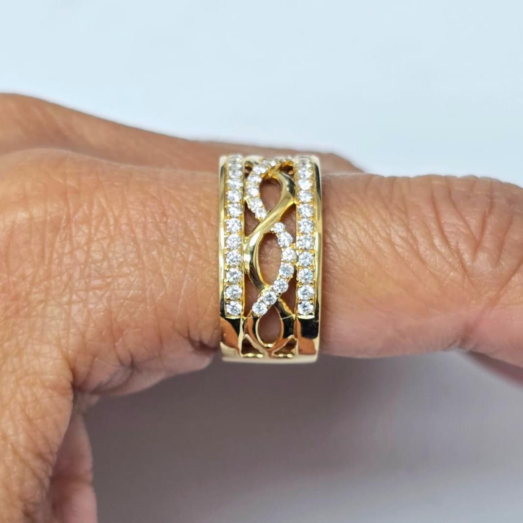 Contemporain Bracelet Beauvince Wave Diamond (0,75 ct de diamants) en or jaune en vente