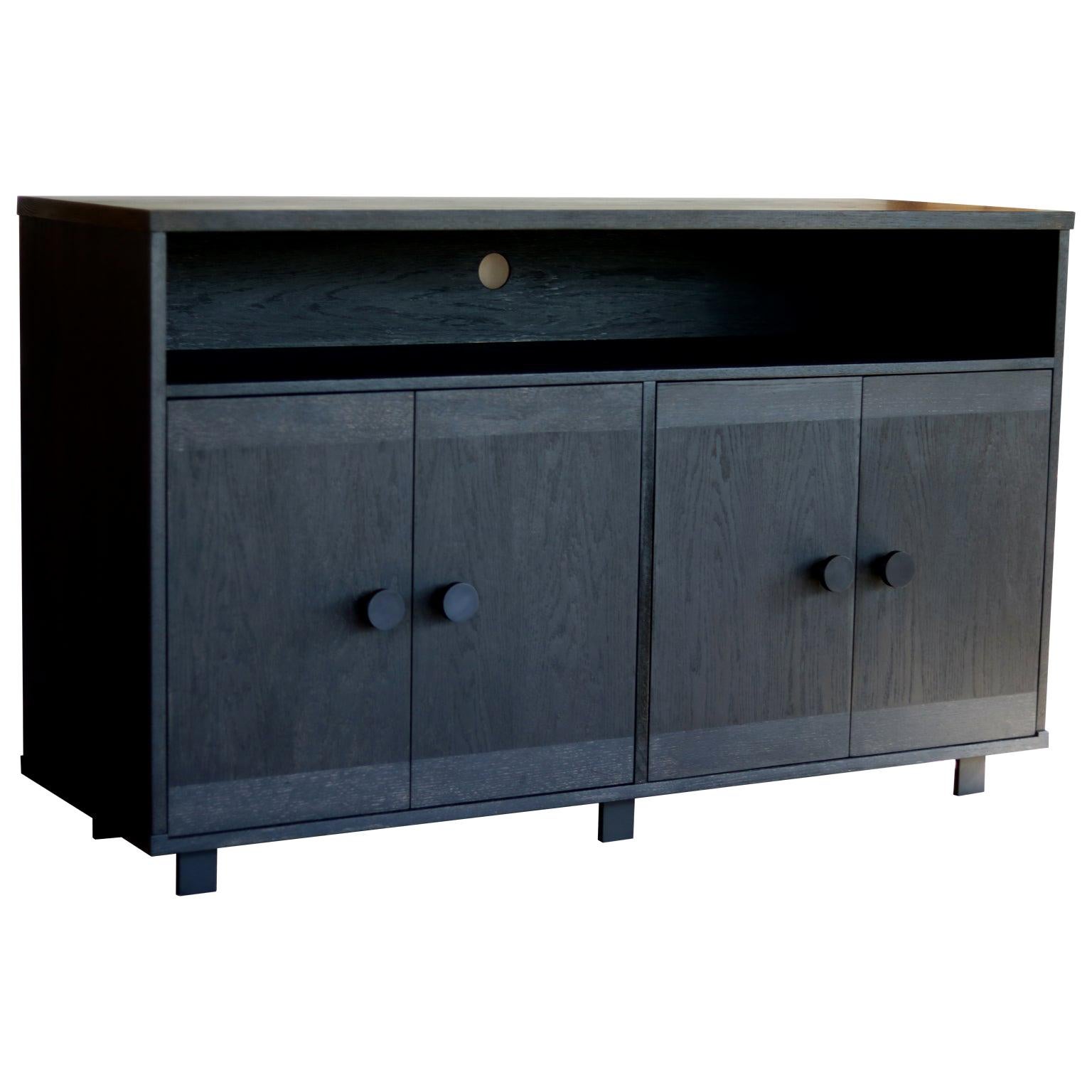 Beauvoir Four Door Cabinet in Black India Ink Finished Oak