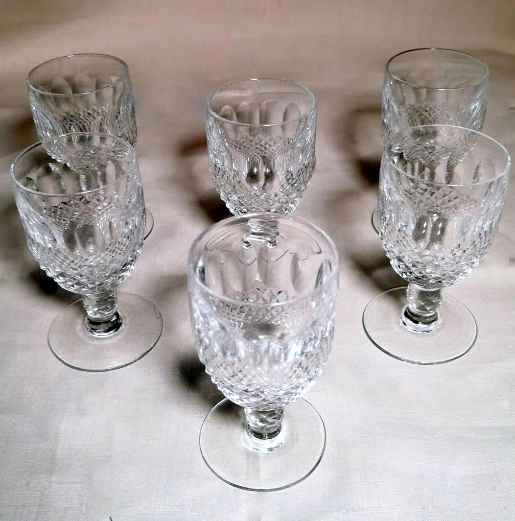 Beaux Arts Beaux-Art Style 6 French Ground Crystal Liqueur Glasses For Sale