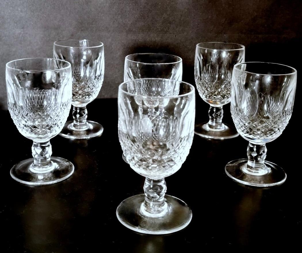 20th Century Beaux-Art Style 6 French Ground Crystal Liqueur Glasses For Sale