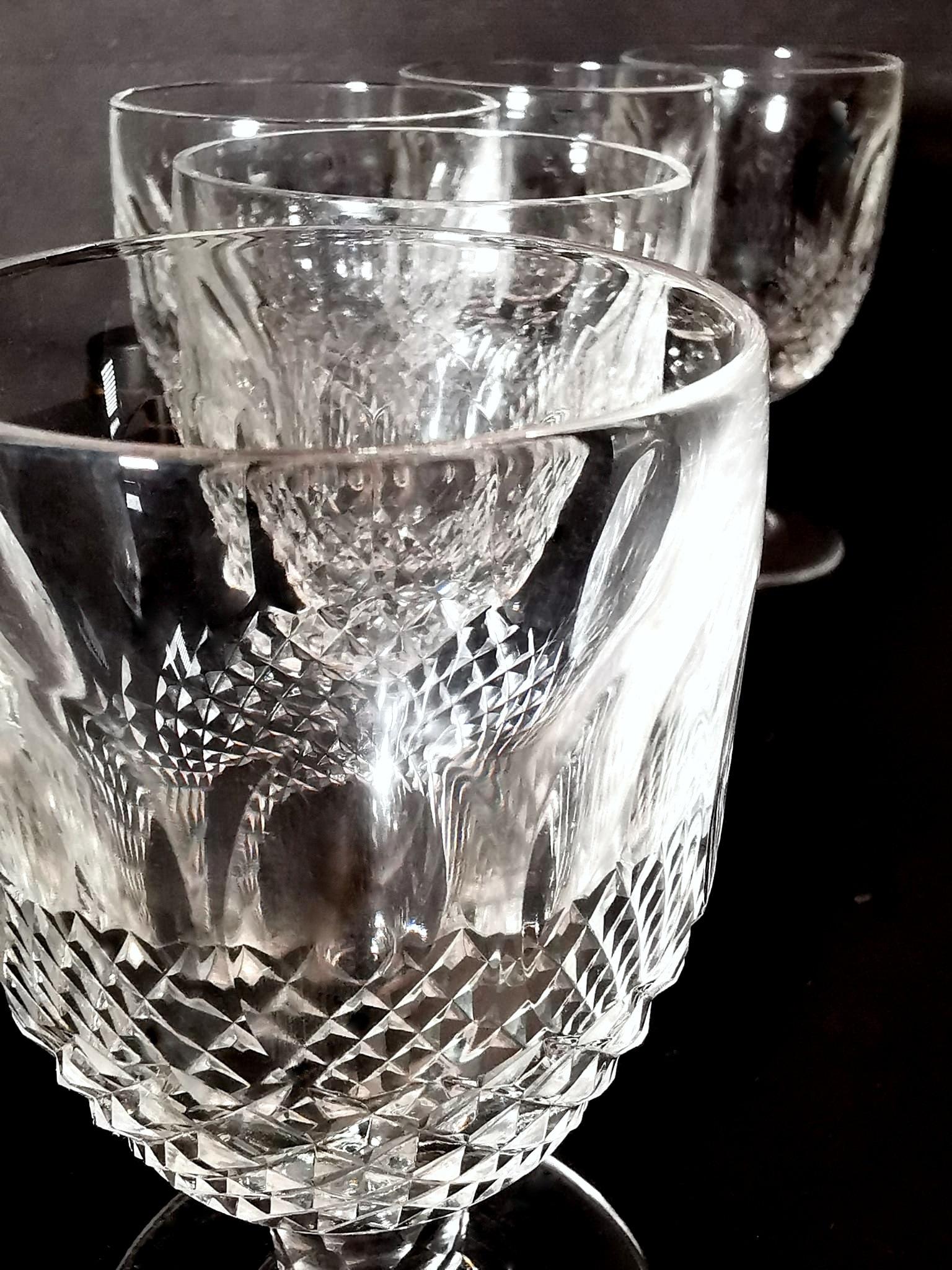 Cristal 6 verres à liqueur en cristal français de style Beaux-Arts en vente