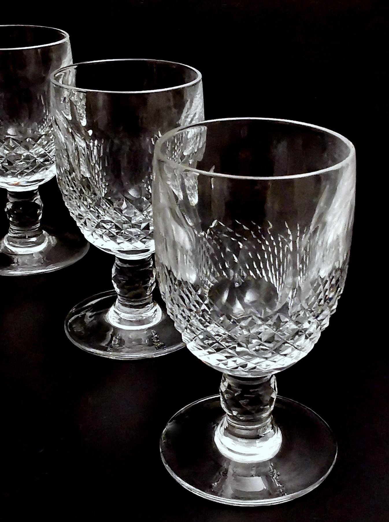 Beaux-Art Style 6 French Ground Crystal Liqueur Glasses For Sale 2