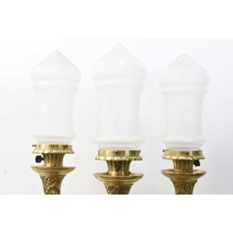 Beaux Art Three Light Sconces For Sale 2