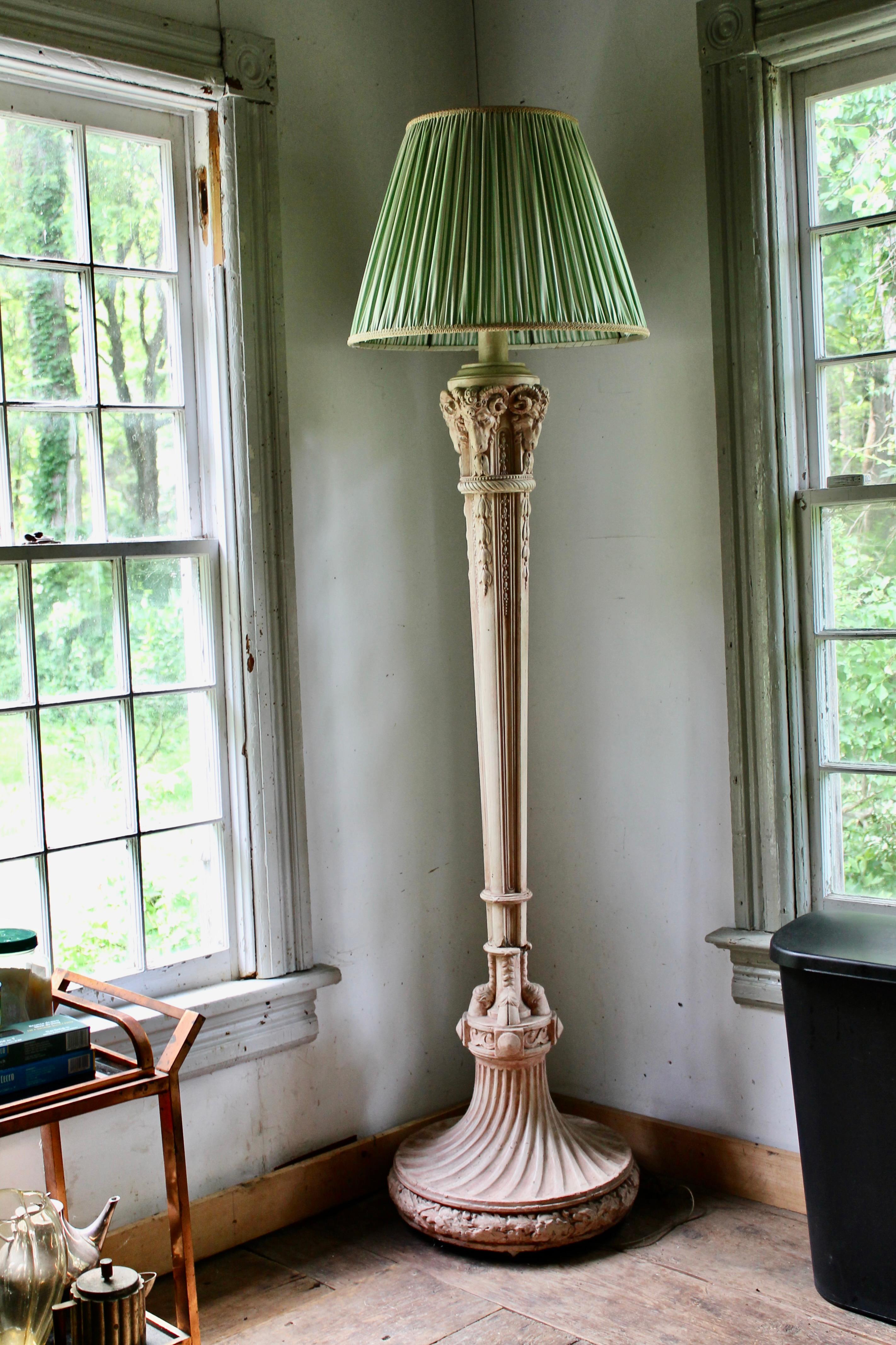 American Beaux Arts Gilded Age Plaster Floor Lamp For Sale
