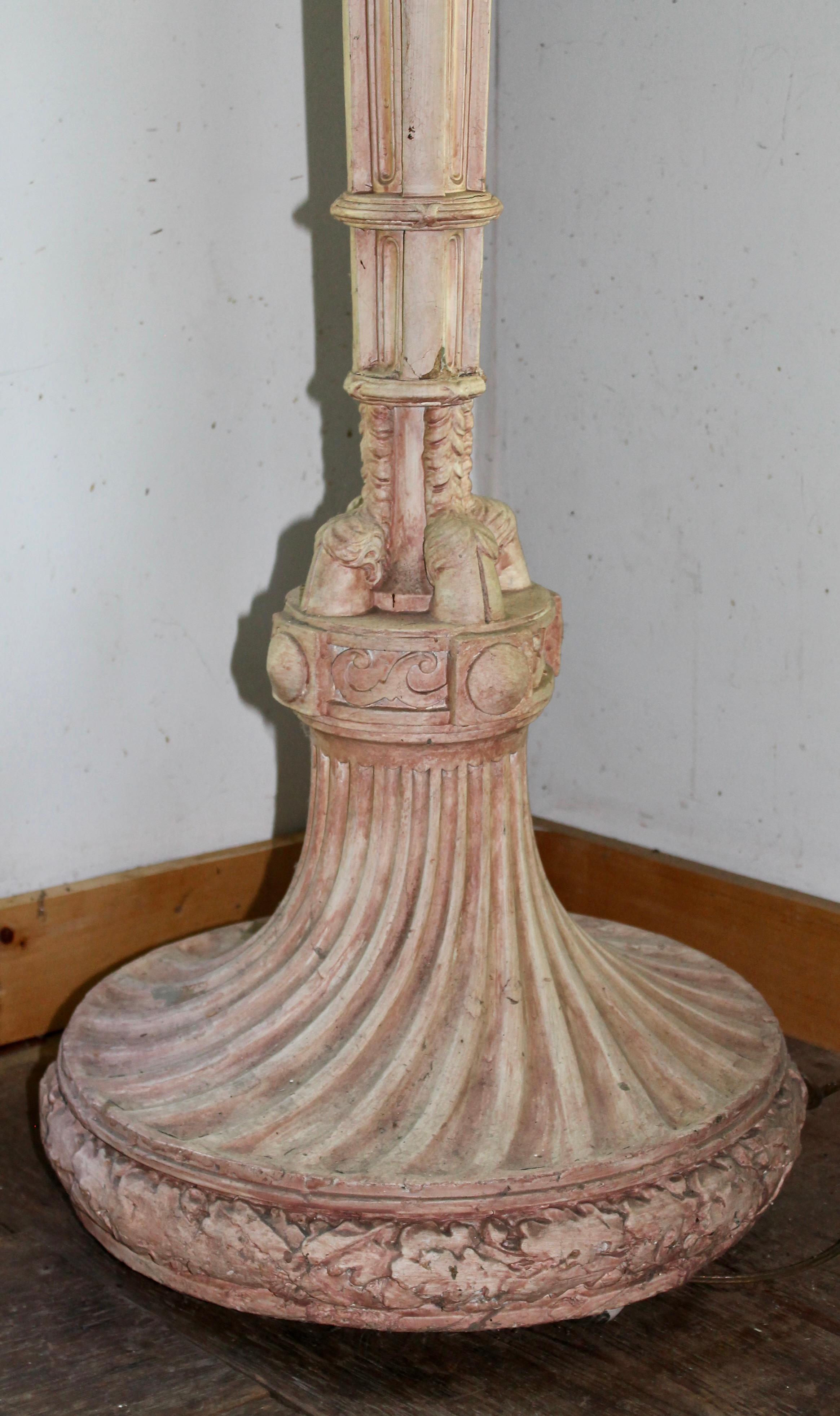 Beaux Arts Gilded Age Plaster Floor Lamp In Good Condition For Sale In Sharon, CT