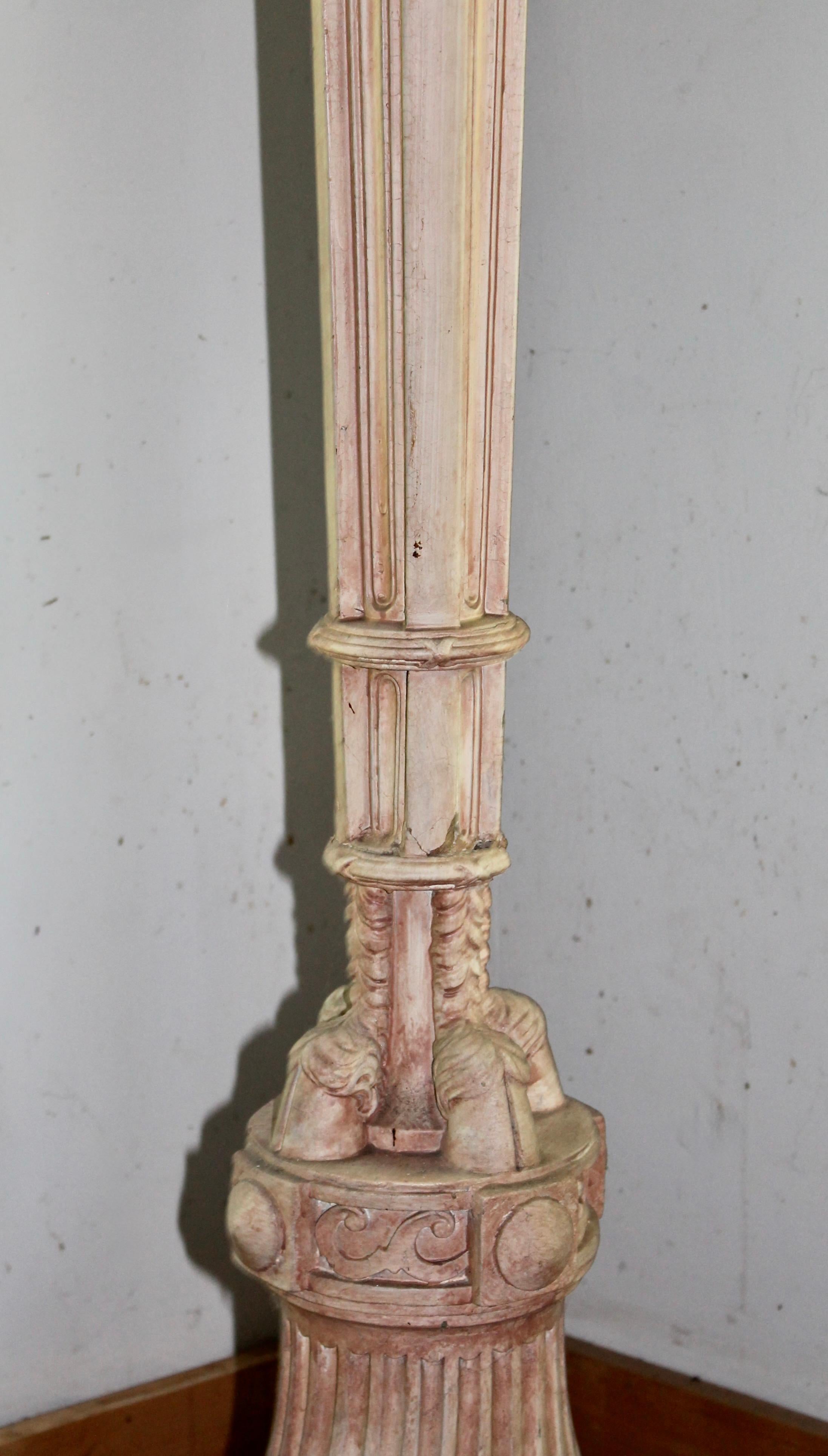 19th Century Beaux Arts Gilded Age Plaster Floor Lamp For Sale