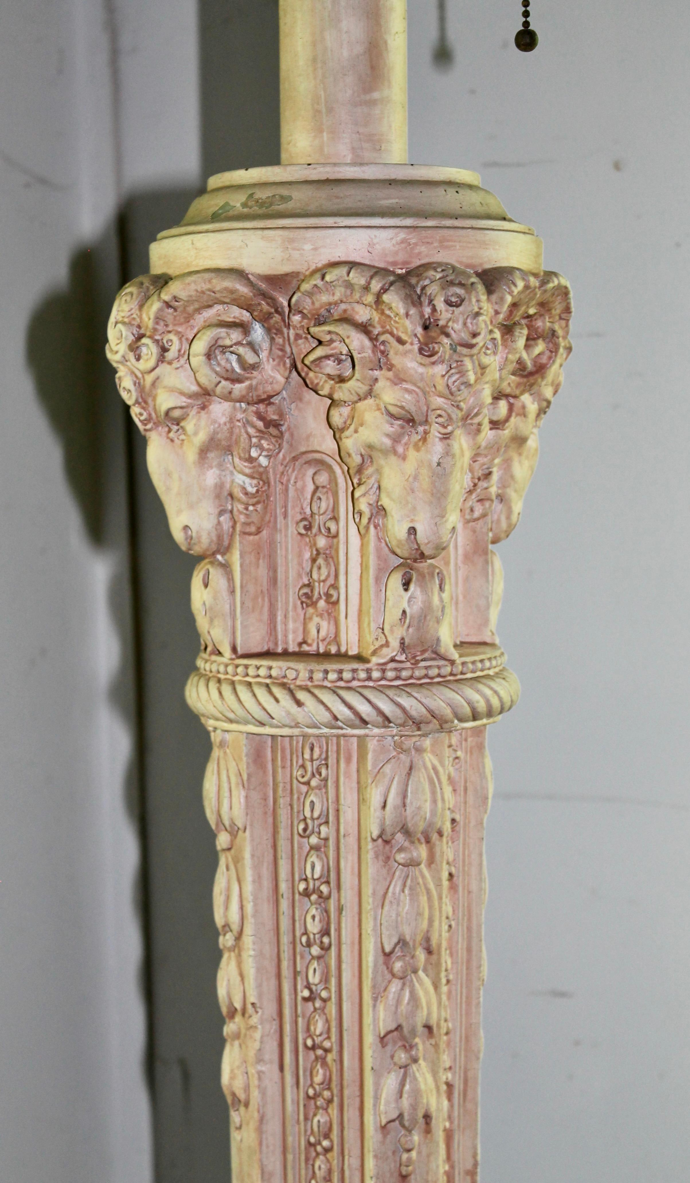 Beaux Arts Gilded Age Plaster Floor Lamp For Sale 1
