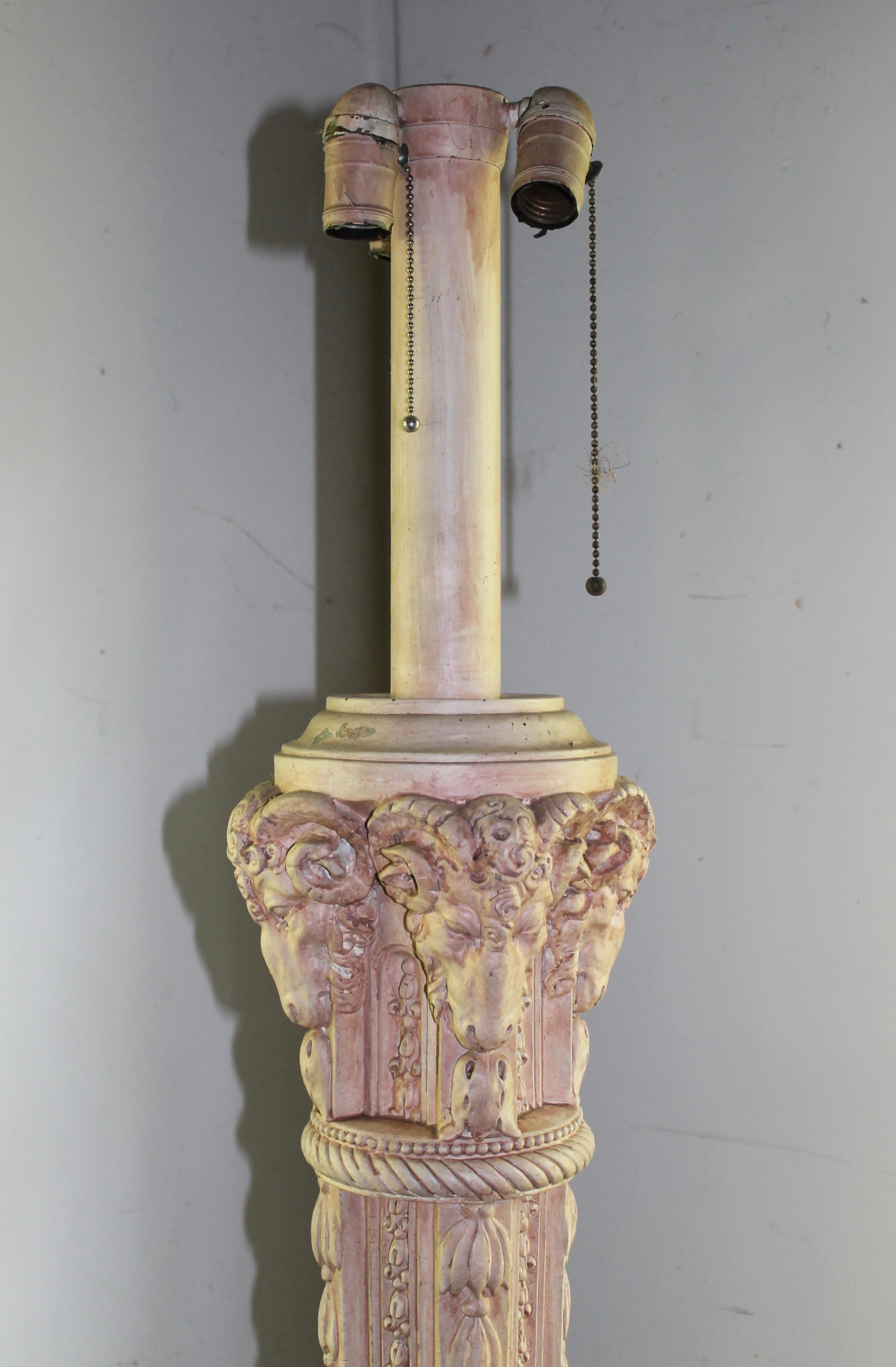 Beaux Arts Gilded Age Plaster Floor Lamp For Sale 2