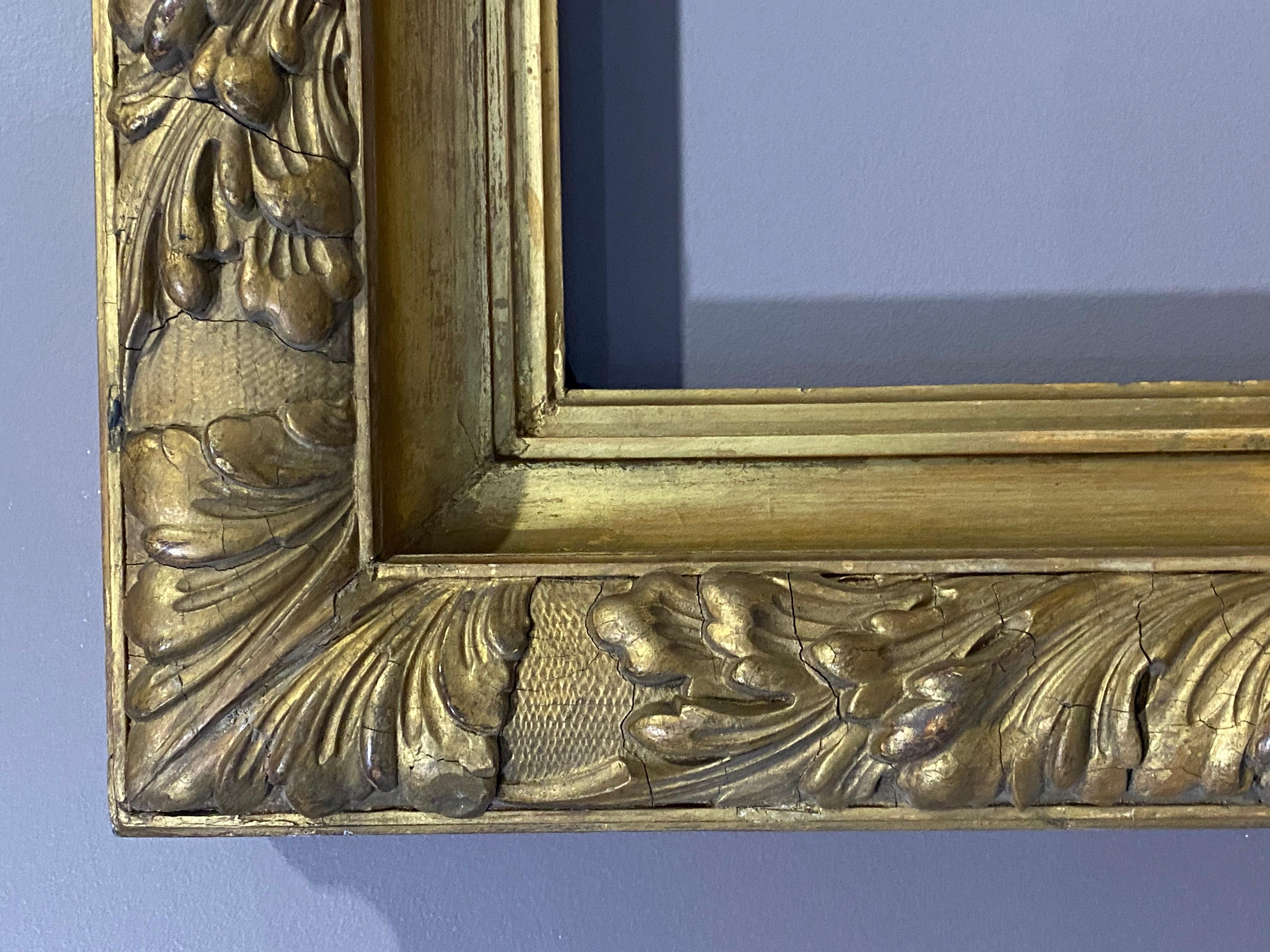 Barbizon School Beaux Arts Gold Leaf and Gesso Frame, likely British, circa 1880-90 For Sale