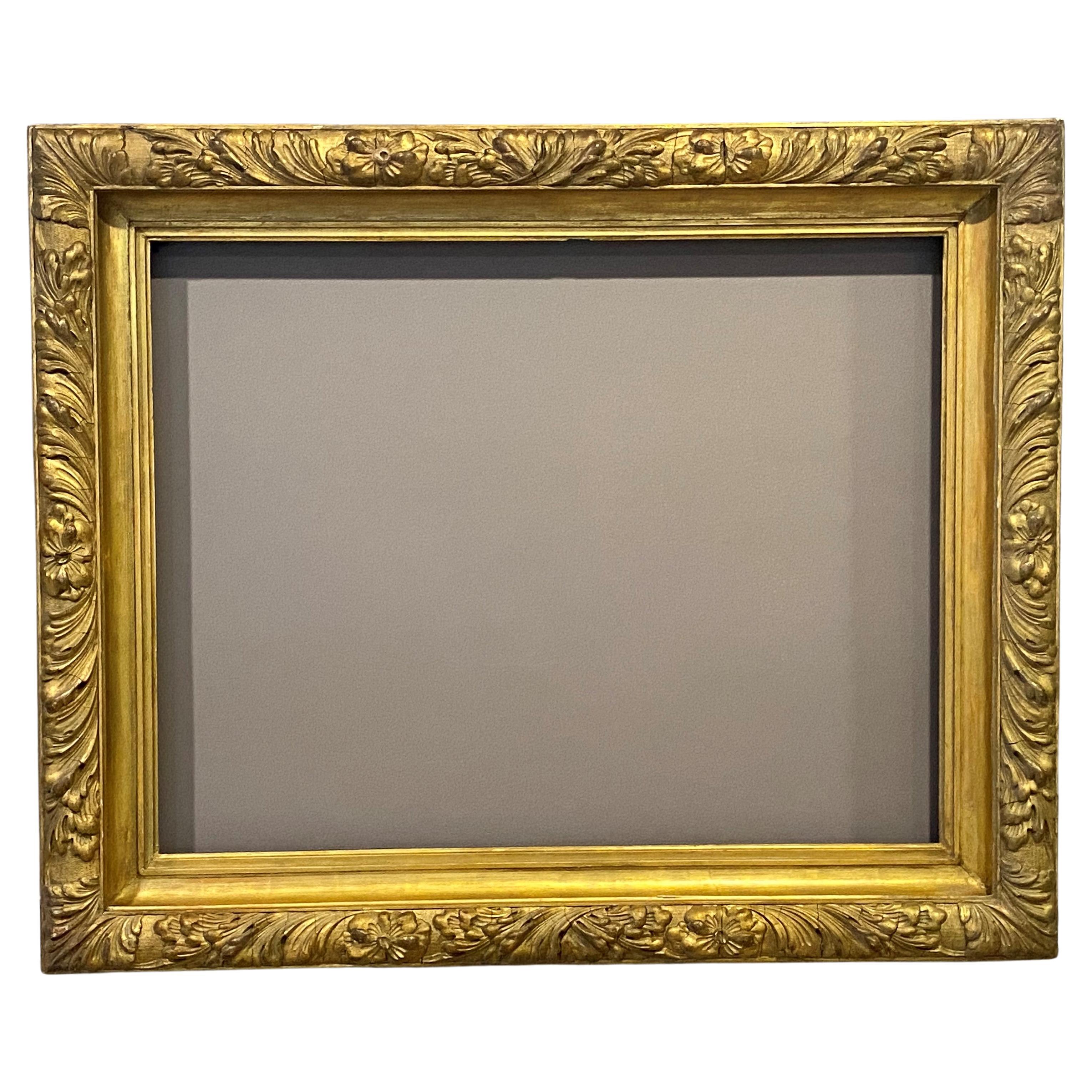 Beaux Arts Gold Leaf and Gesso Frame, likely British, circa 1880-90 For Sale