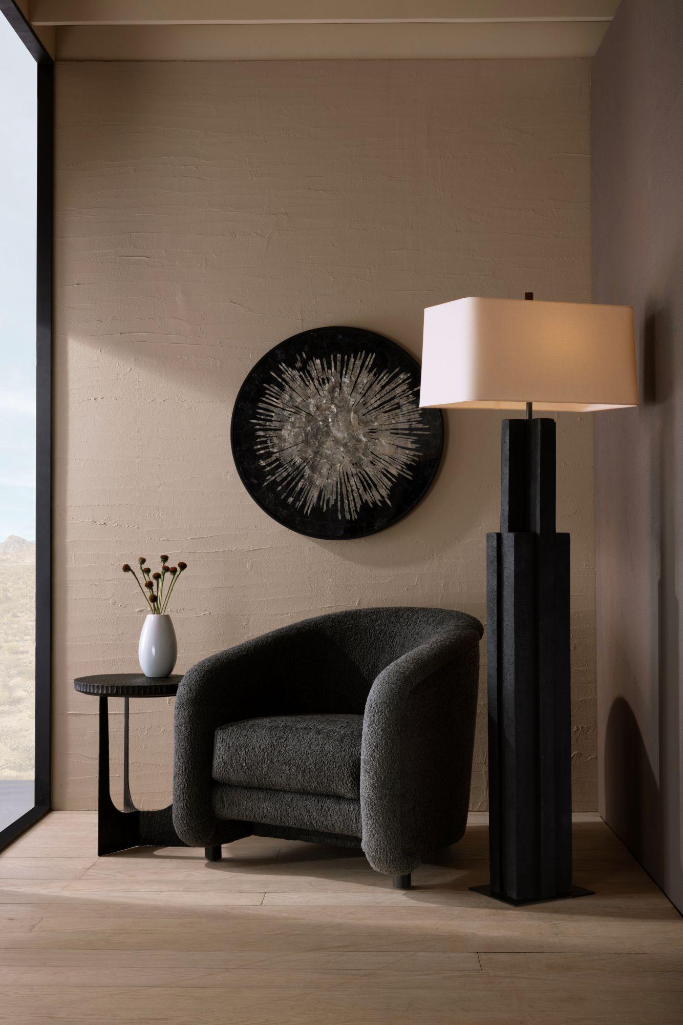 Lámpara de pie Beaux PFC12-SH017 - Negro, Lavastone en venta 4