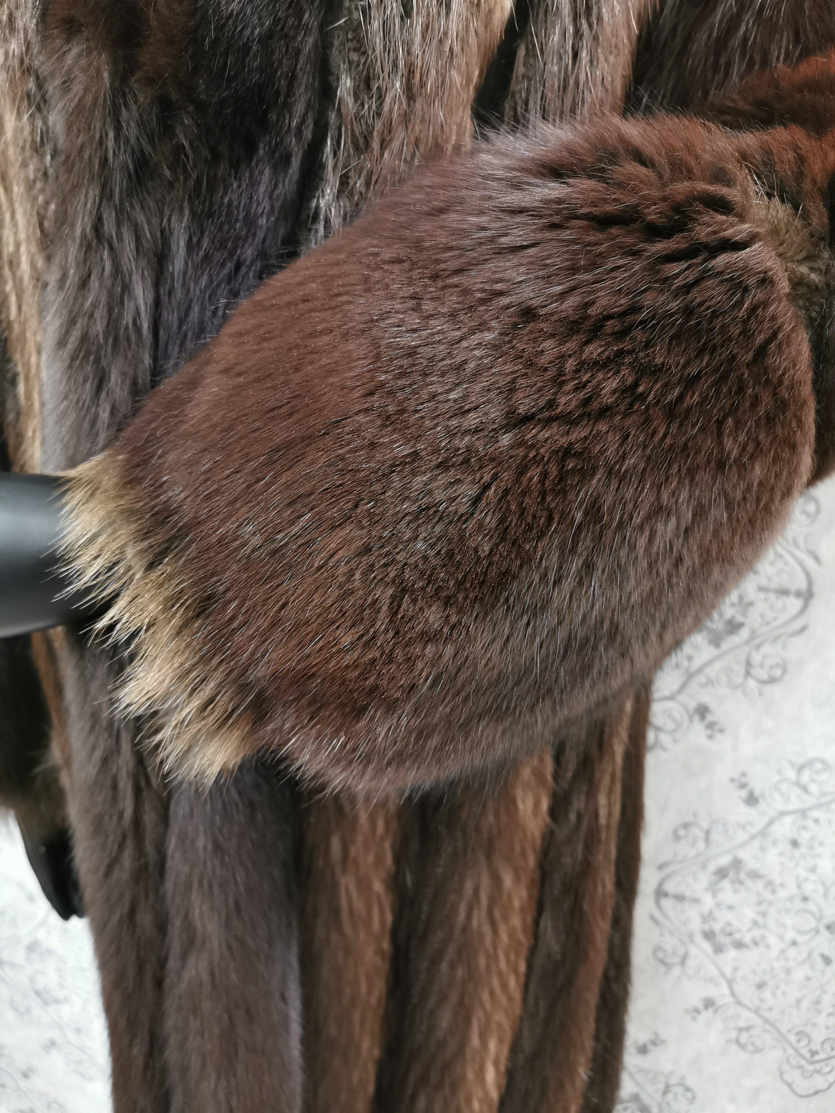 Brand New Paul Madger Beaver Fur Coat Fox Fur Trim and Sleeves (Size 10-M) 1