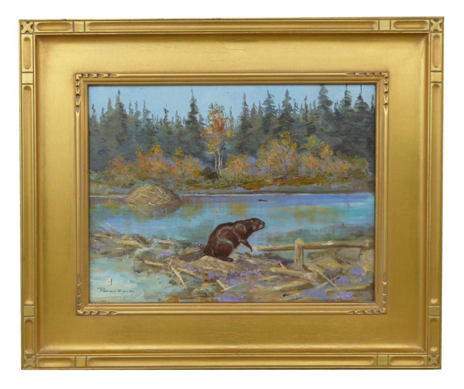 „Beaver Pond“ Original-Ölgemälde von Ace Powell im Zustand „Hervorragend“ im Angebot in Coeur d'Alene, ID