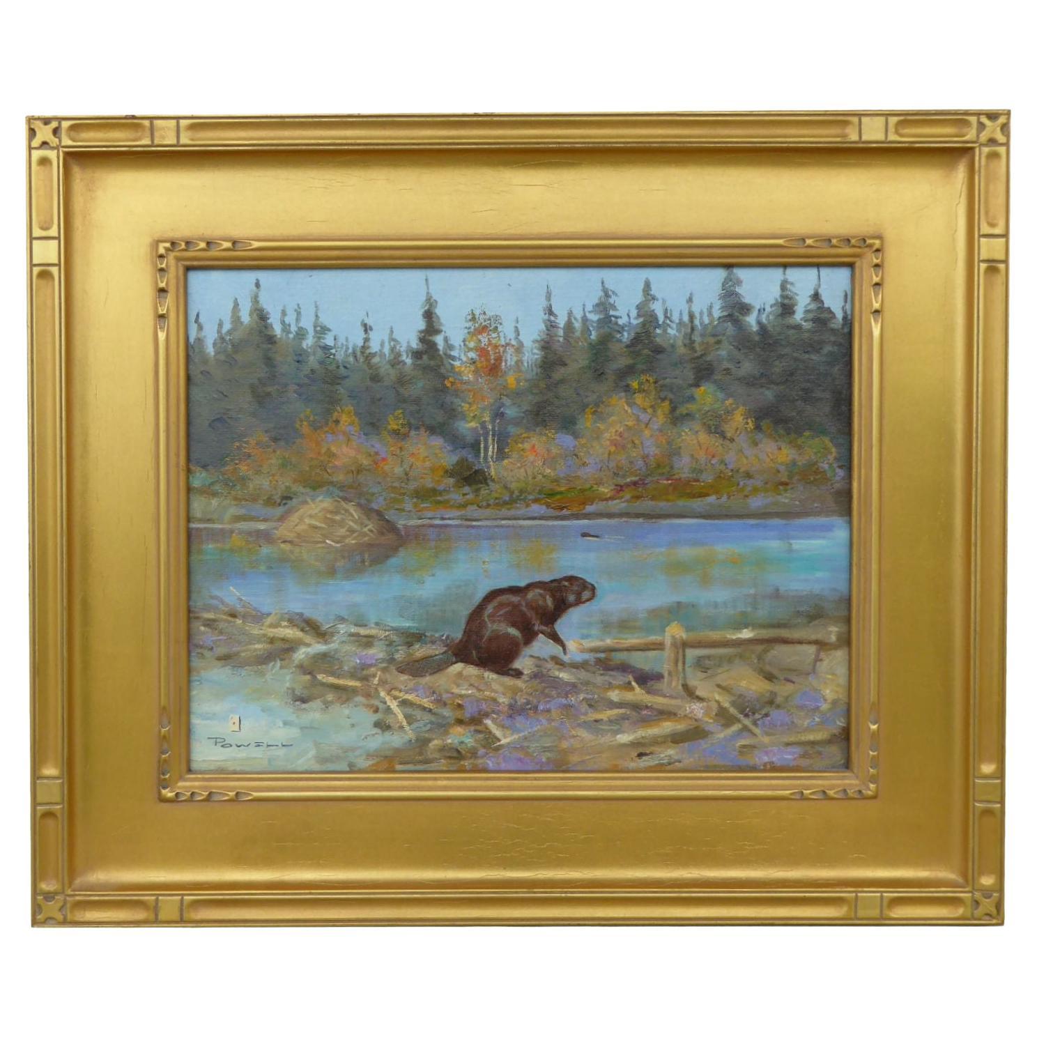 "Beaver Pond" Original Oil Painting by Ace Powell For Sale