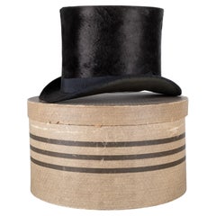 Beaver Skin Top Hat and Hat Box, c.1880-1920