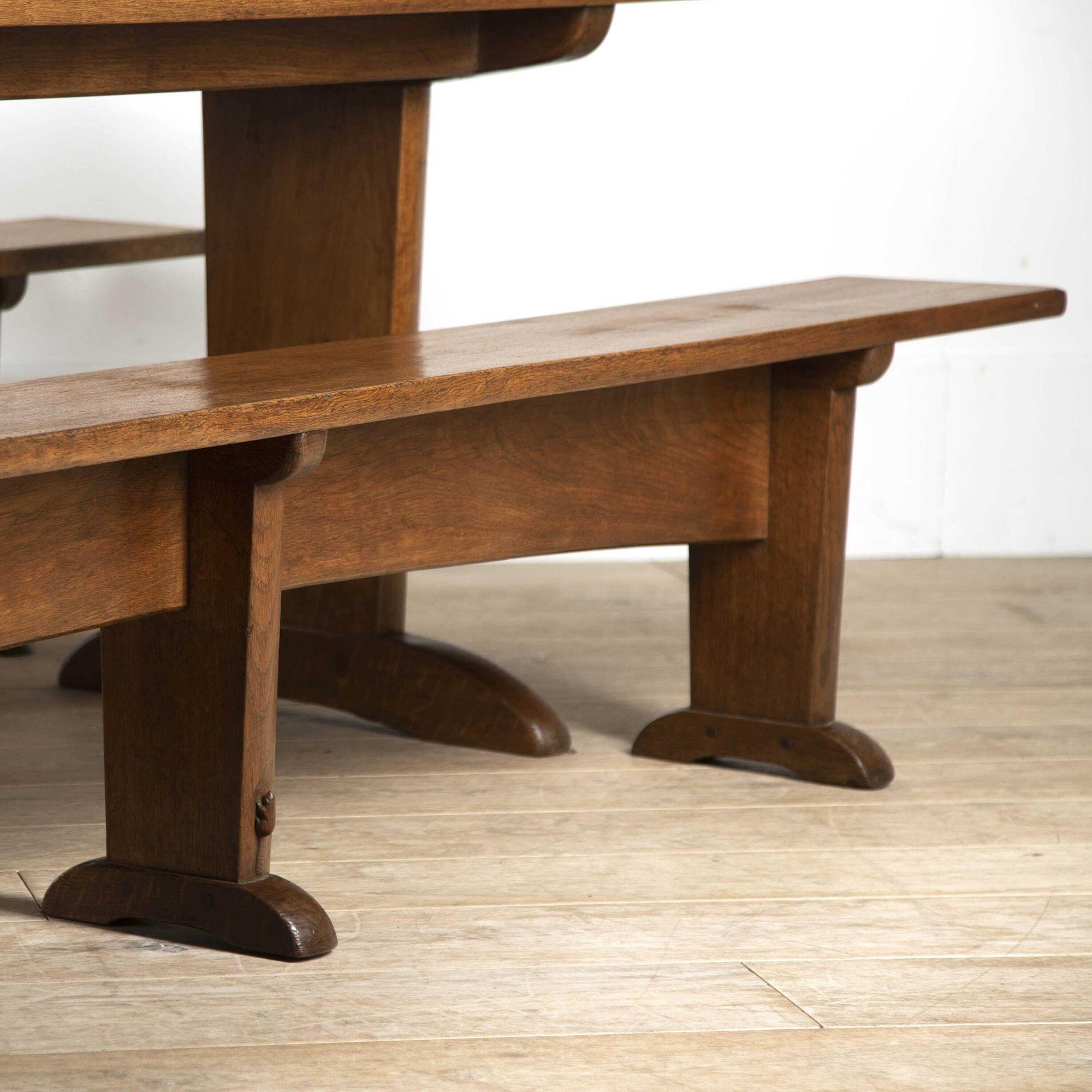 Beaverman Oak Table and Benches 4