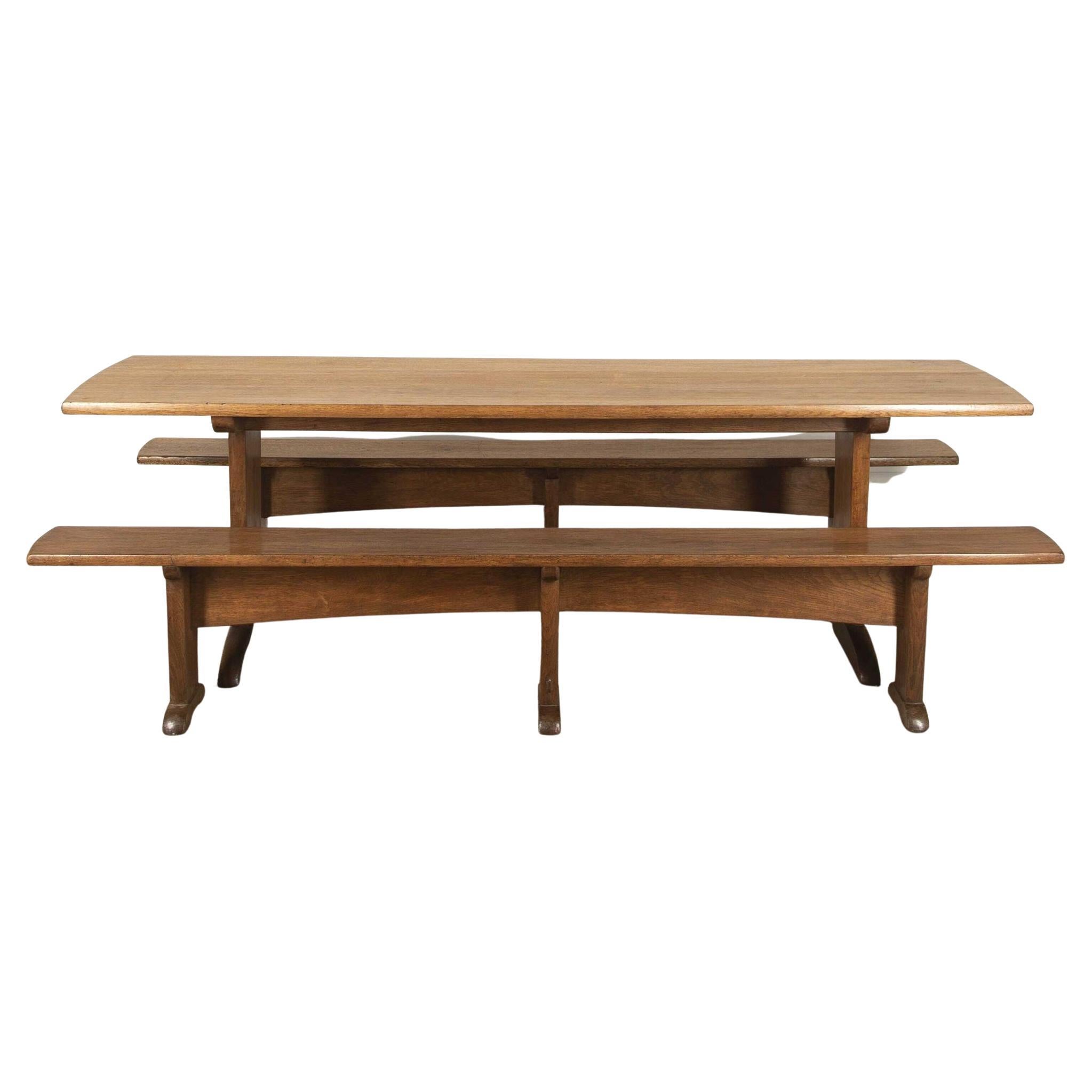 Beaverman Oak Table and Benches