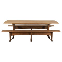 Tische und Bänke aus Eichenholz von Biberman