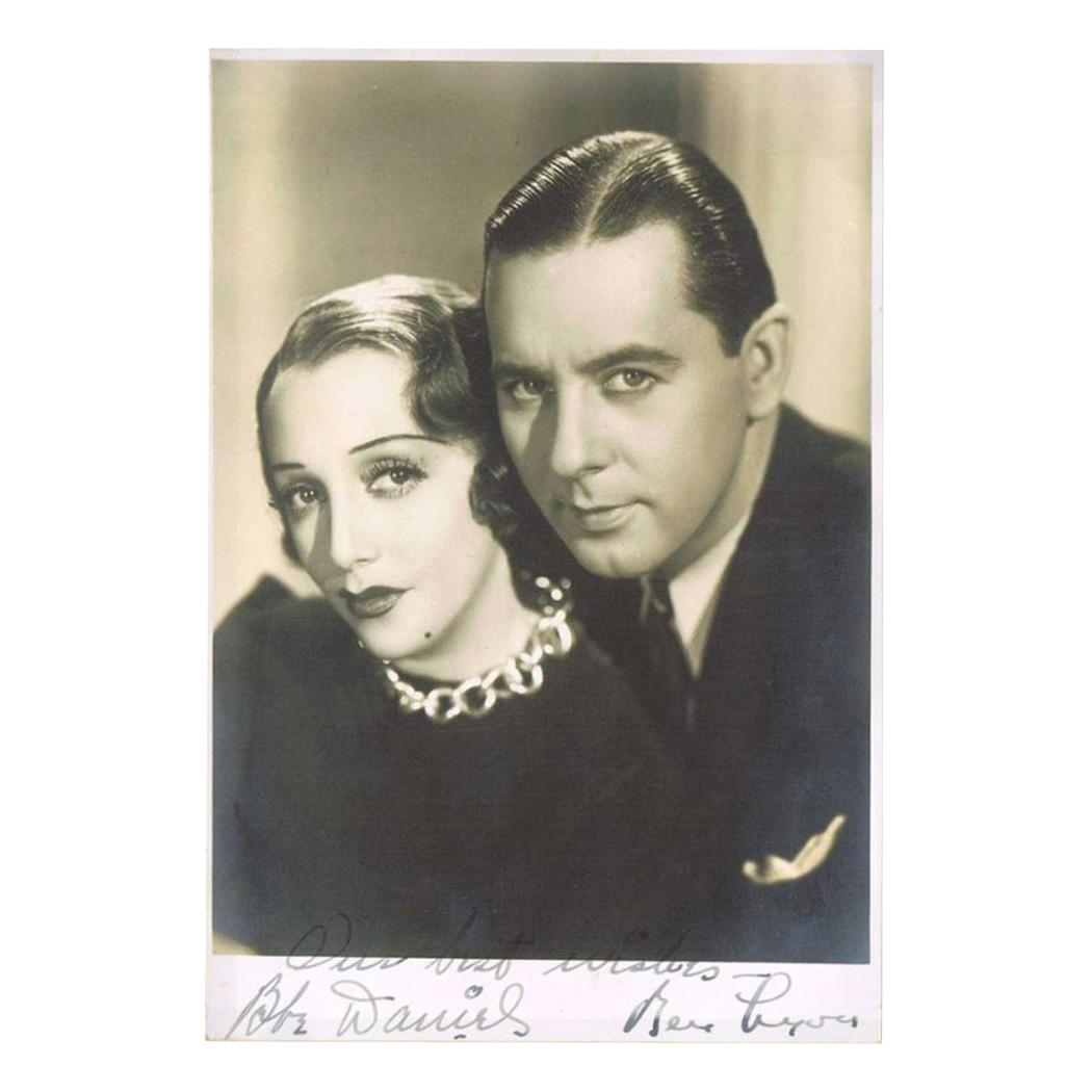 Bebe Daniels and Ben Lyon Vintage Autographed Black and White Photo For Sale