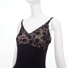 BEBE Vintage floral lace overlay satin sheer panel lingerie midi slip dress S