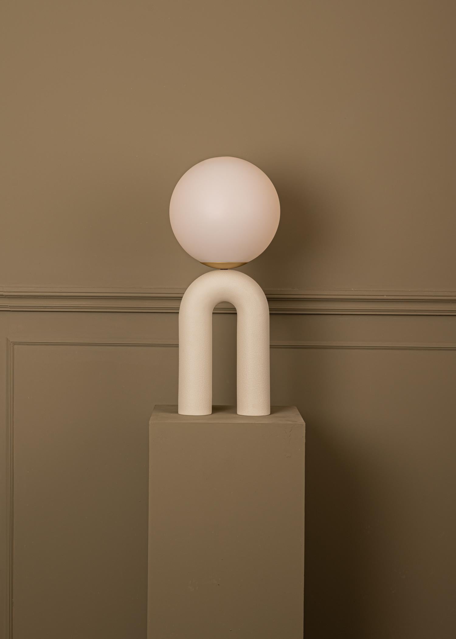 Post-Modern Bebo Ecru Ceramic Arko Table Lamp by Simone & Marcel