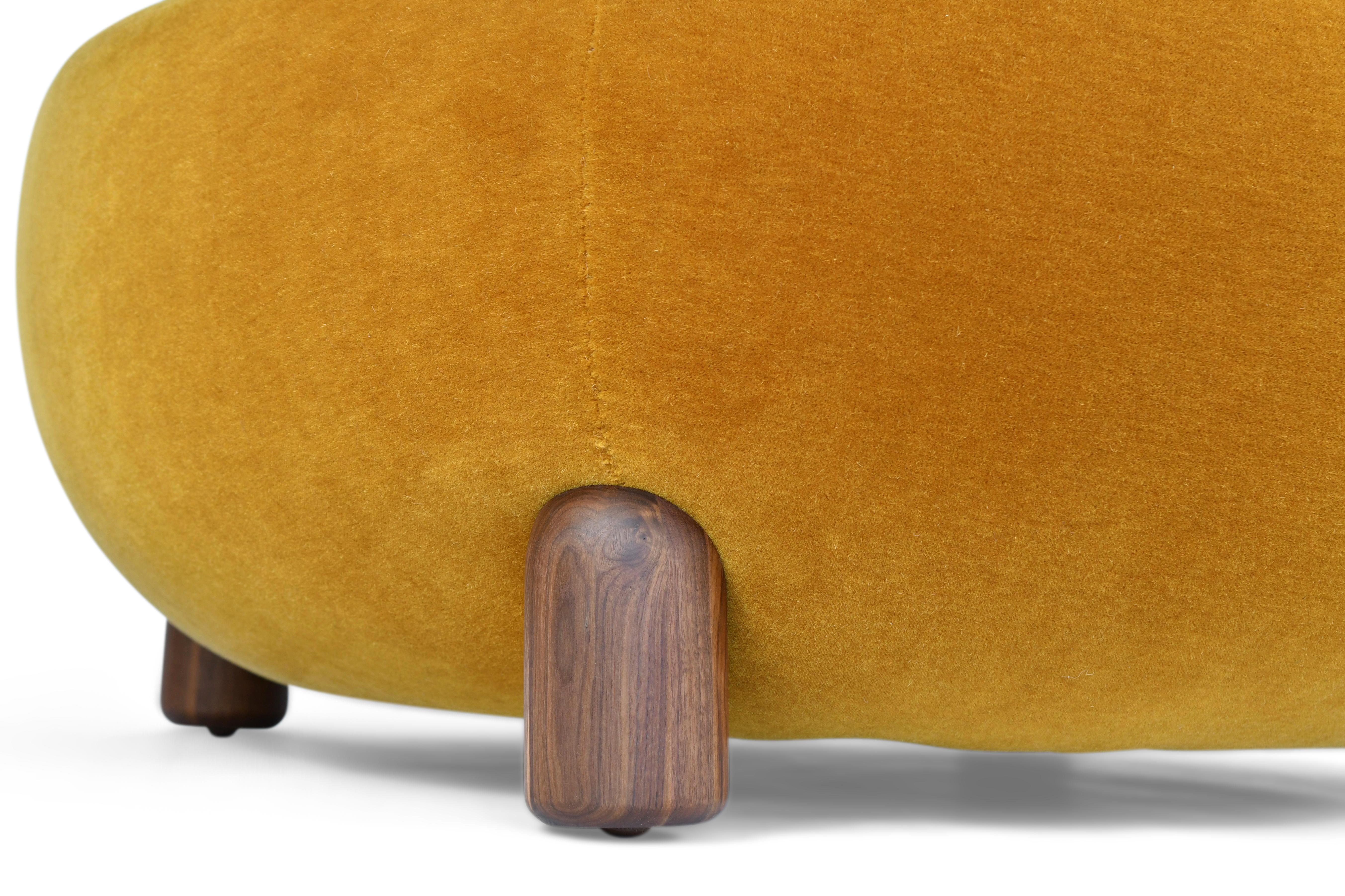 The BeBop Ottoman is a playful way to engage and lighten the mood in any room. The comfortable round ottoman is a combination of contemporary and soft expression, while the solid wood legs stage the personality for interpretation. 

Available in