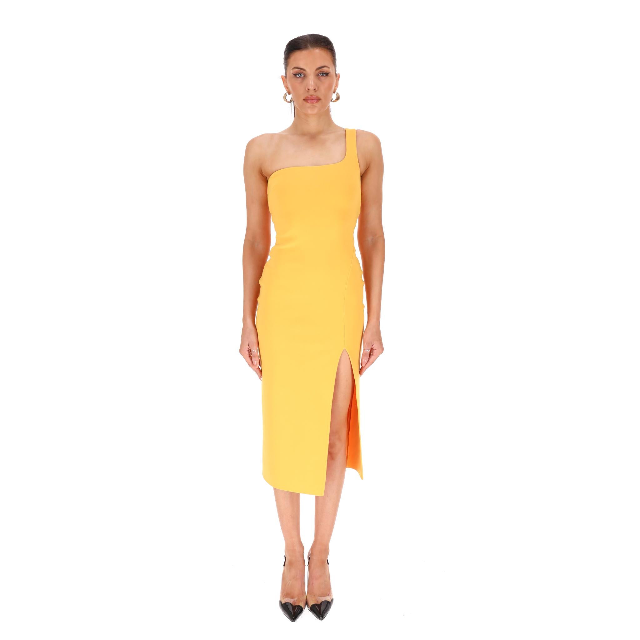 Brand New - Bec + Bridge Asymmetric One-Shoulder Midi Dress

Mango yellow 'Ariel' midi dress designed with an asymmetrical with one-shoulder strap detailing.

Featuring bodycon silhouette - fitted from bust to hem with a side slit.

Rrp £165

Size –