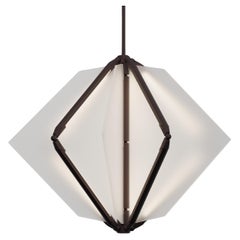 Bec Brittain Echo 1, White Glass and Brass LED Chandelier