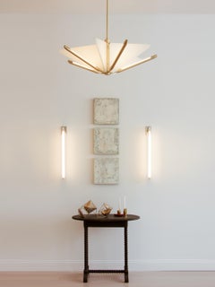 Bec Brittain Echo Short: White Glass and Brass Led Chandelier
