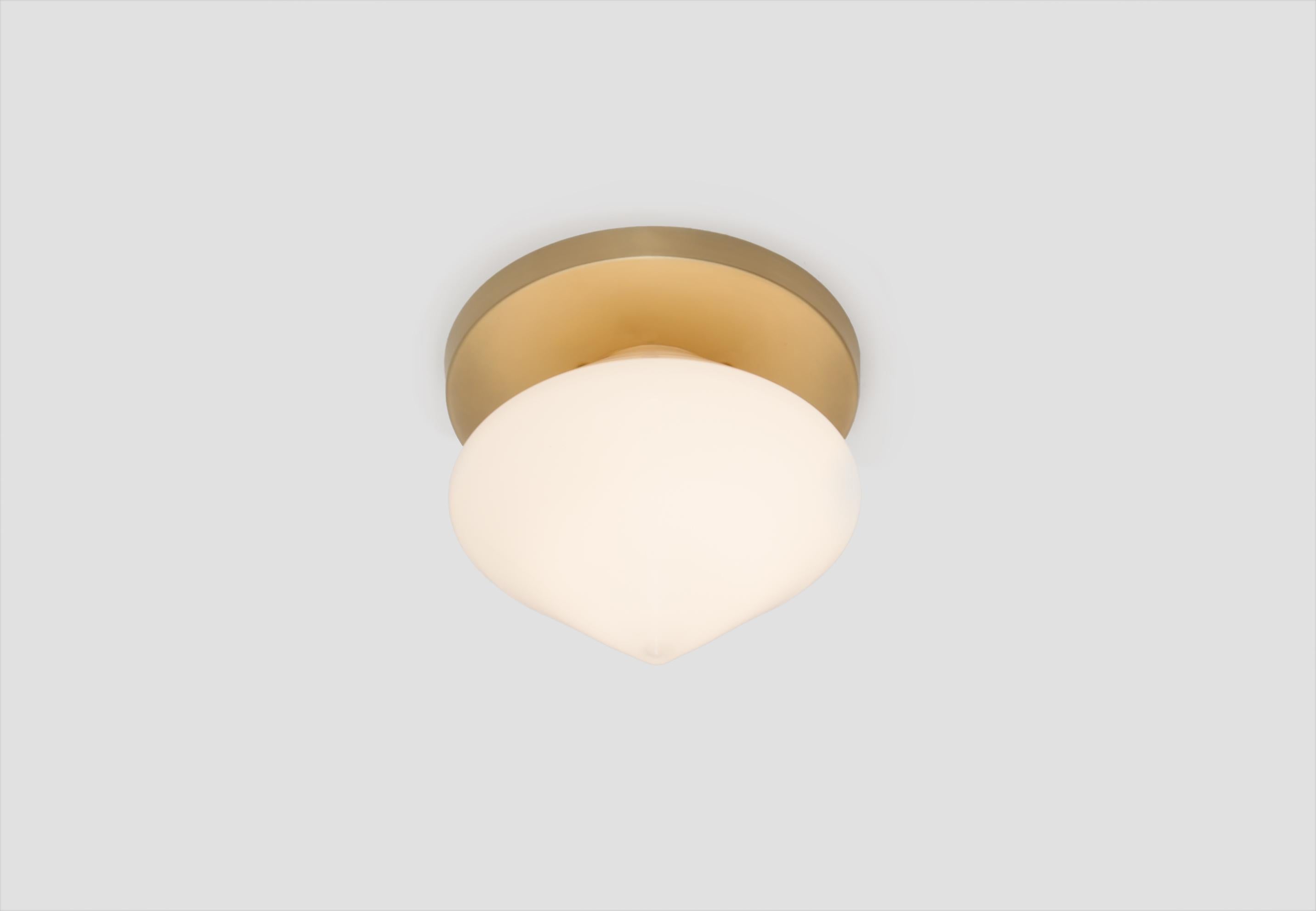 Bec Brittain FKA Themis Surface Mount, Brass LED and Hand Blown Glass In New Condition For Sale In Long Island City, NY