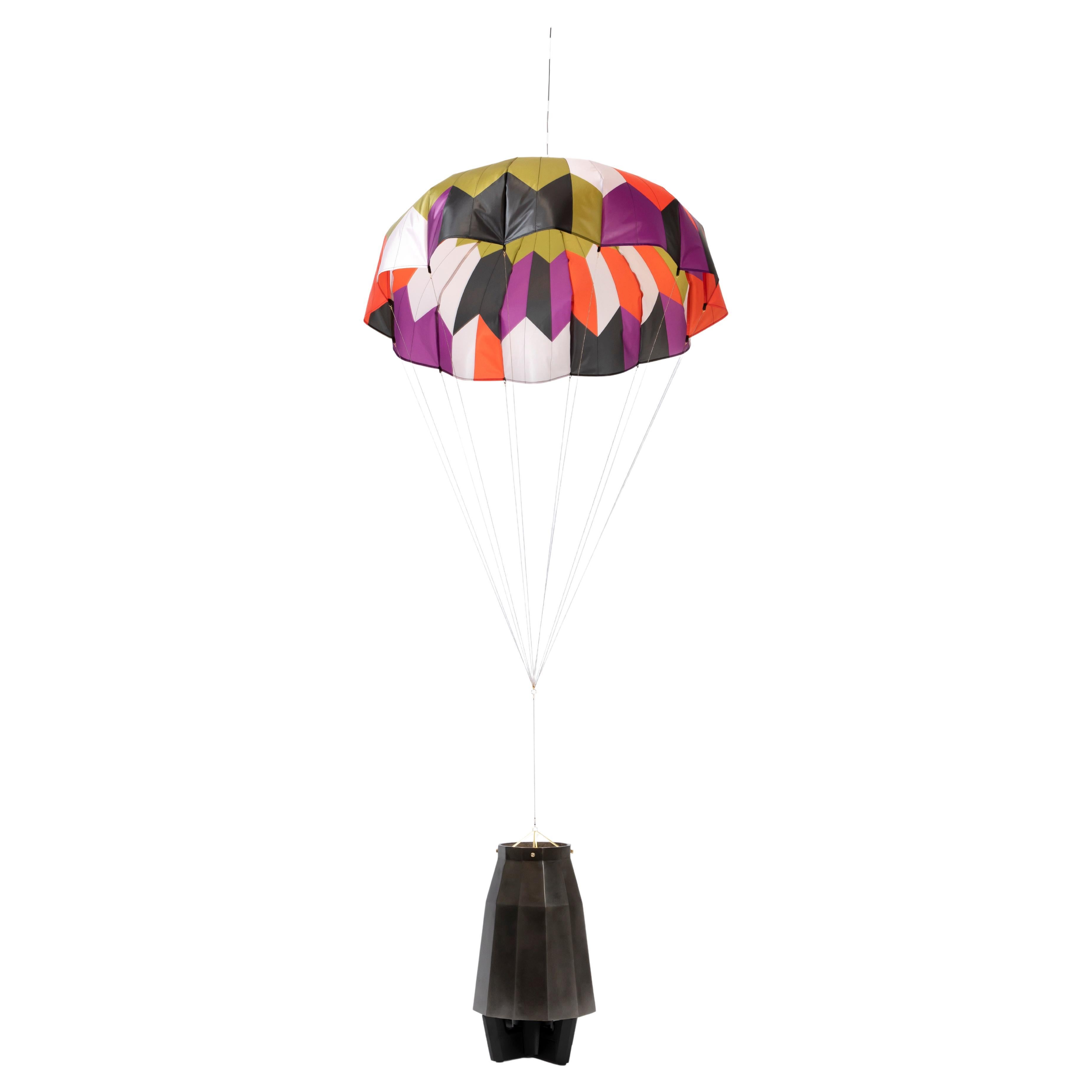 Bec Brittain 'Martin 2', Lacquered Black Aluminum Dynamic Parachute Floor Lamp