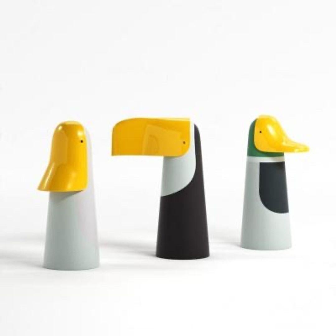 Bec Duck designed by Ionna Vautrin for Bosa is a sculpture in ceramic depicting a duck with a naive and spiteful character. The Bec collection also includes Toucan and Seagull, and the 3 sculptures are distinguished by their beak design and