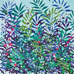 Becca Clegg, Cromer Grasses : Turquoise, peinture semi-abstraite d'origine 