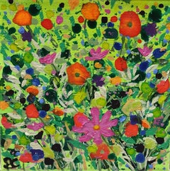 Becca Clegg, Summer Bouquet, Original Bright Floral Painting, Affordable Art