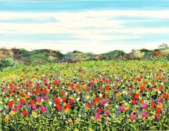 Edge Of The Meadow, Becca Cleg, peinture de paysage originale, art abordable