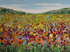 Edge of the Meadow III, dipinto originale, paesaggio