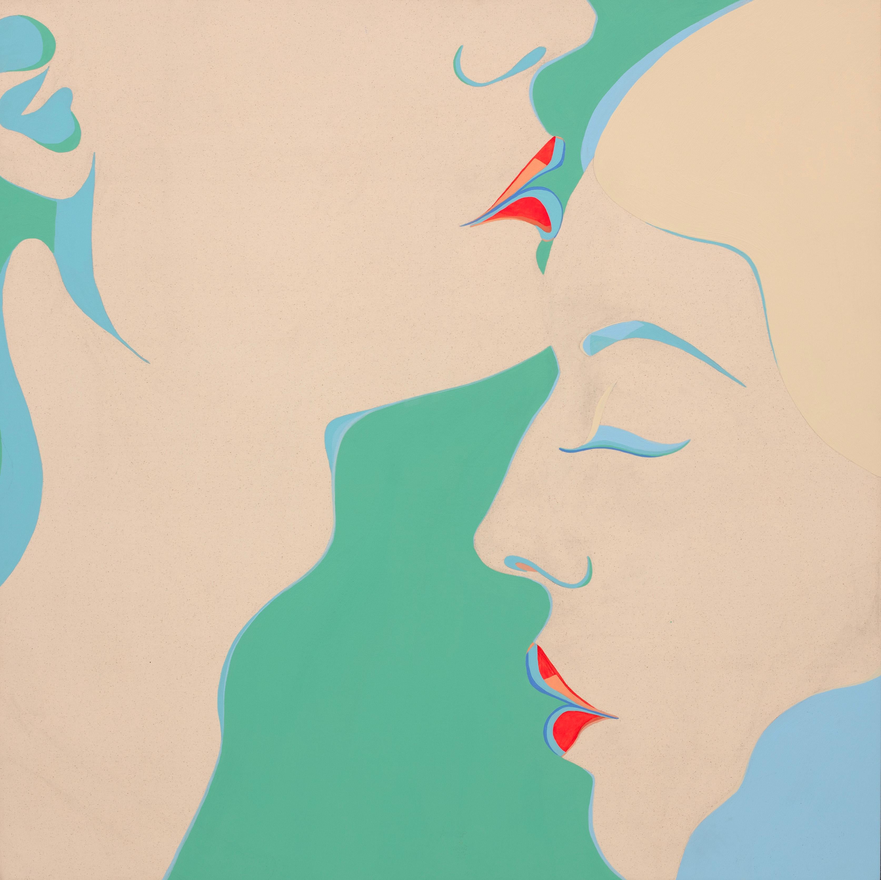 Figurative Painting Becca Fuhrman - Parler sur l'oreiller