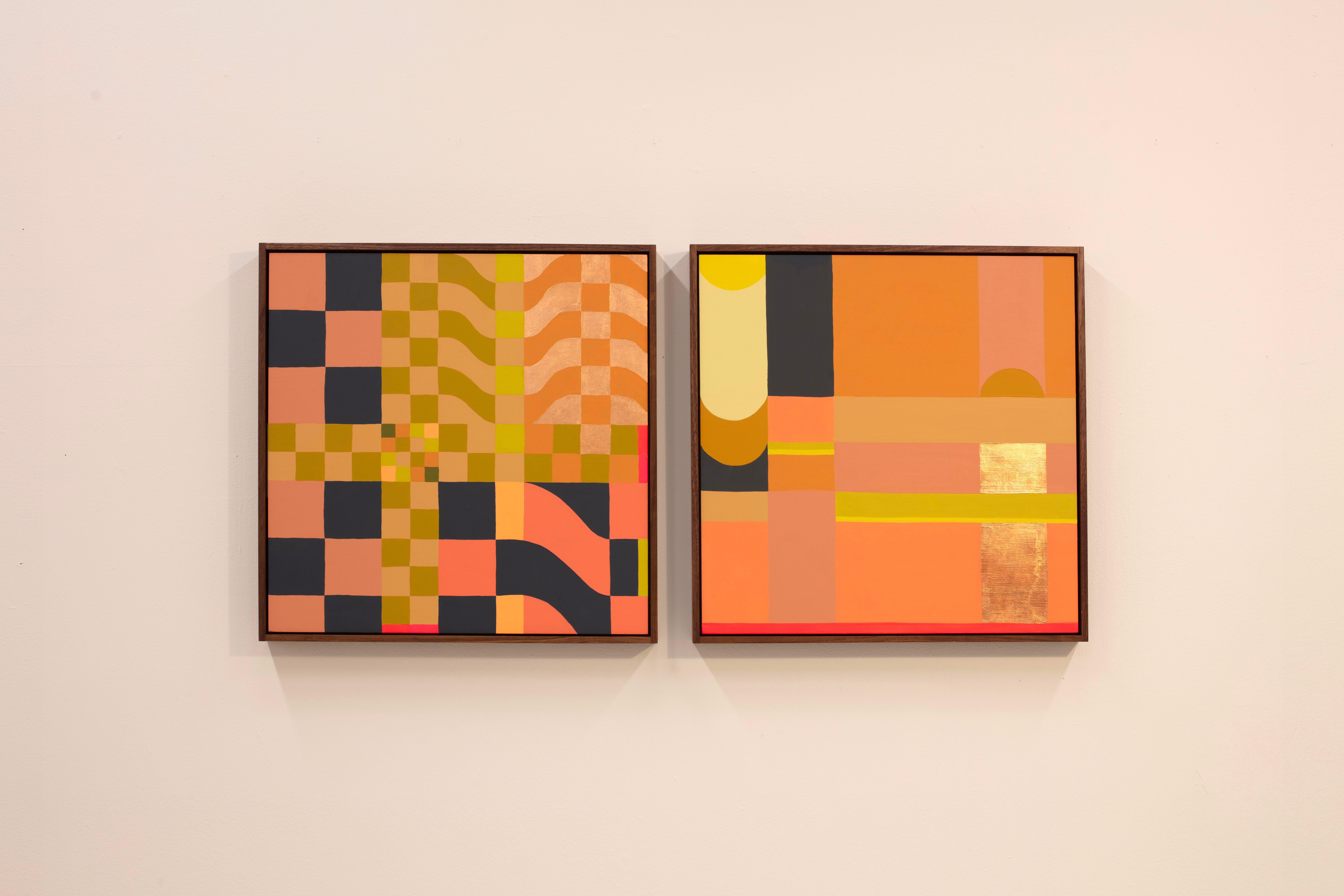 Up and Down - Orange Figurative Painting by Becca Fuhrman