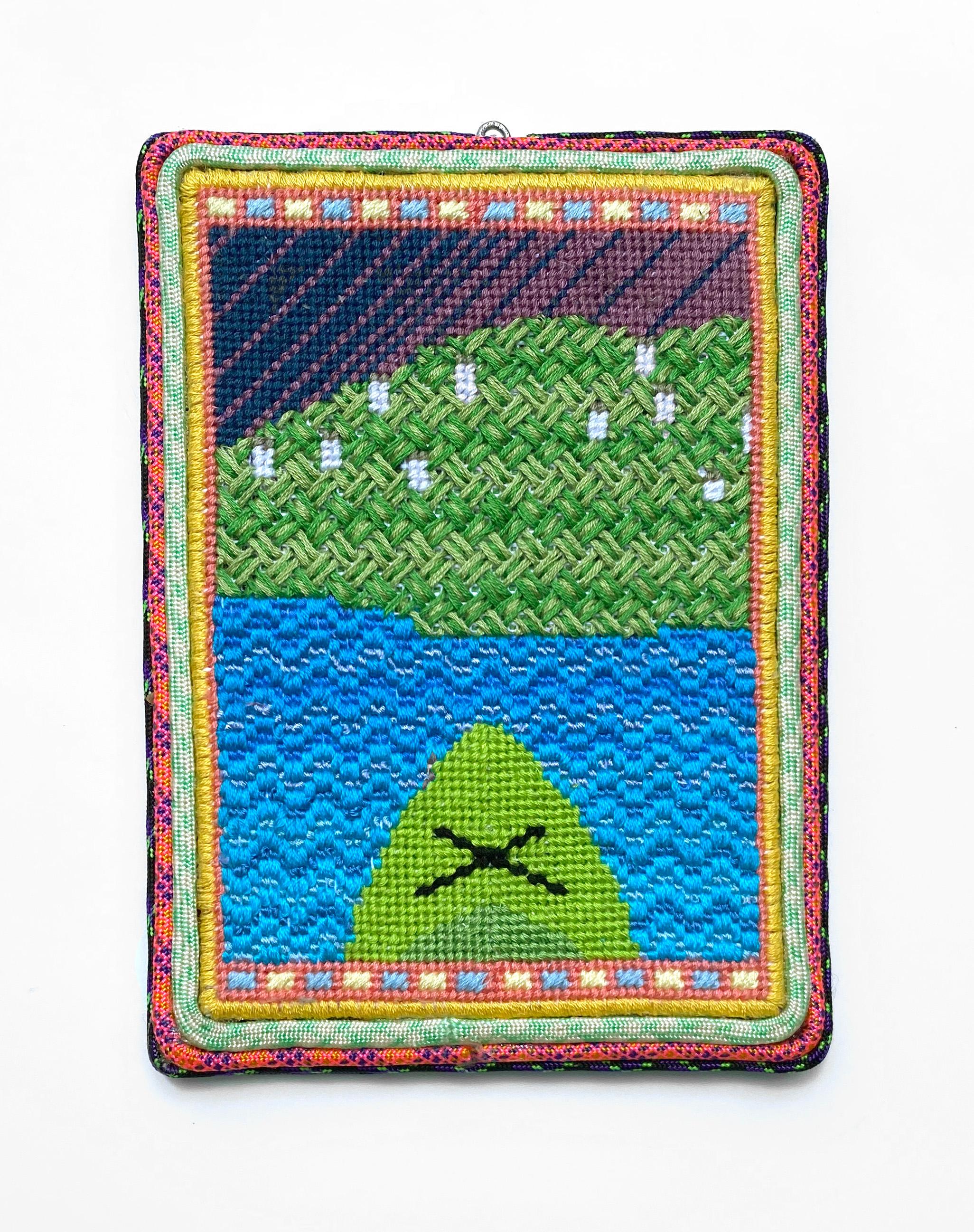 'Pelicans in the Mangrove (Night Kayaking, FL)' Embroidery, landscape art - Art by Becca Van K