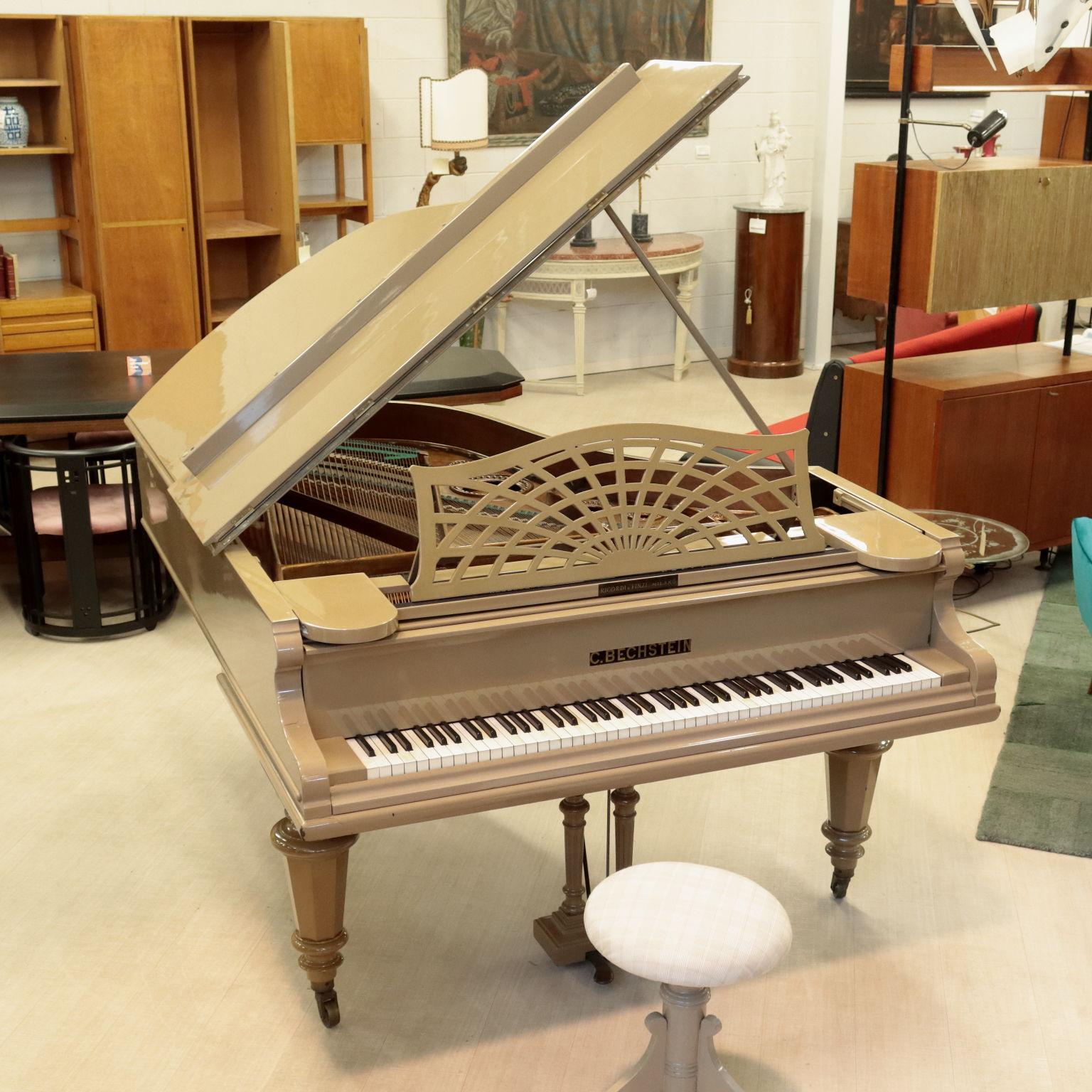 Baby grand piano from 1907.
Bechstein is a German company taht builds and sells grand and upright pianos. The first factory was founded in Berlin, Johannisstrasse 5, in 1853 by Carl Bechstein., supplier of the court of the Prussian king Friedrich
