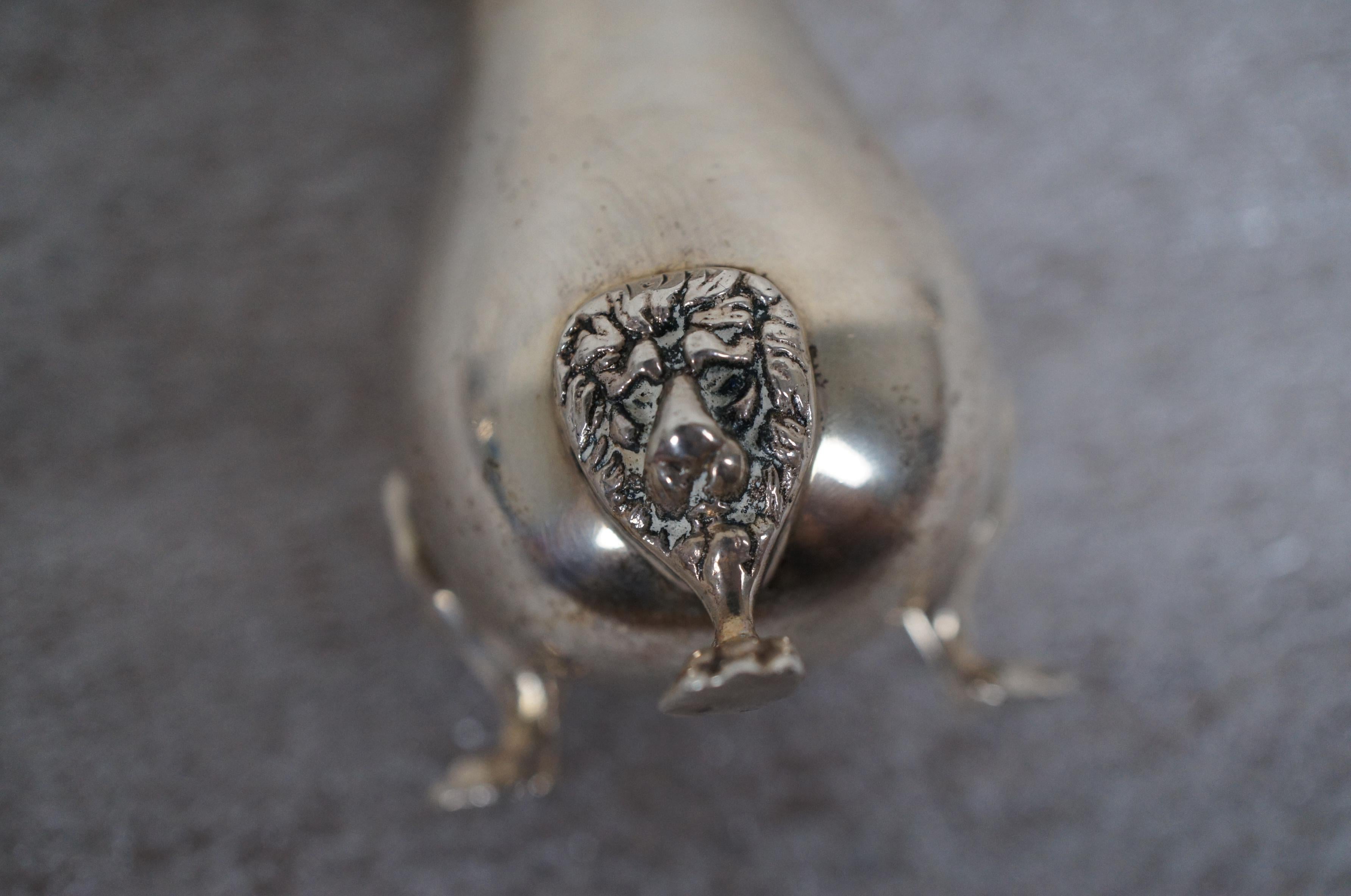 XX secolo Becht & Hartl in argento sterling testa di leone sale Shakers pepe vasi 4