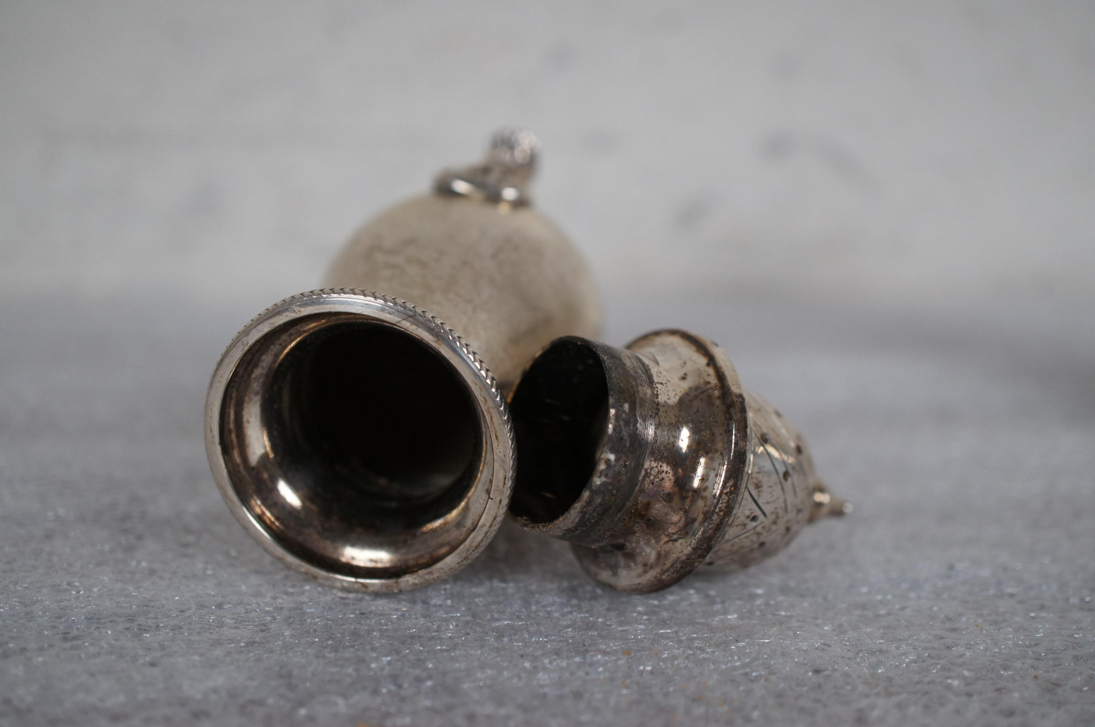 Argento 925 Becht & Hartl in argento sterling testa di leone sale Shakers pepe vasi 4