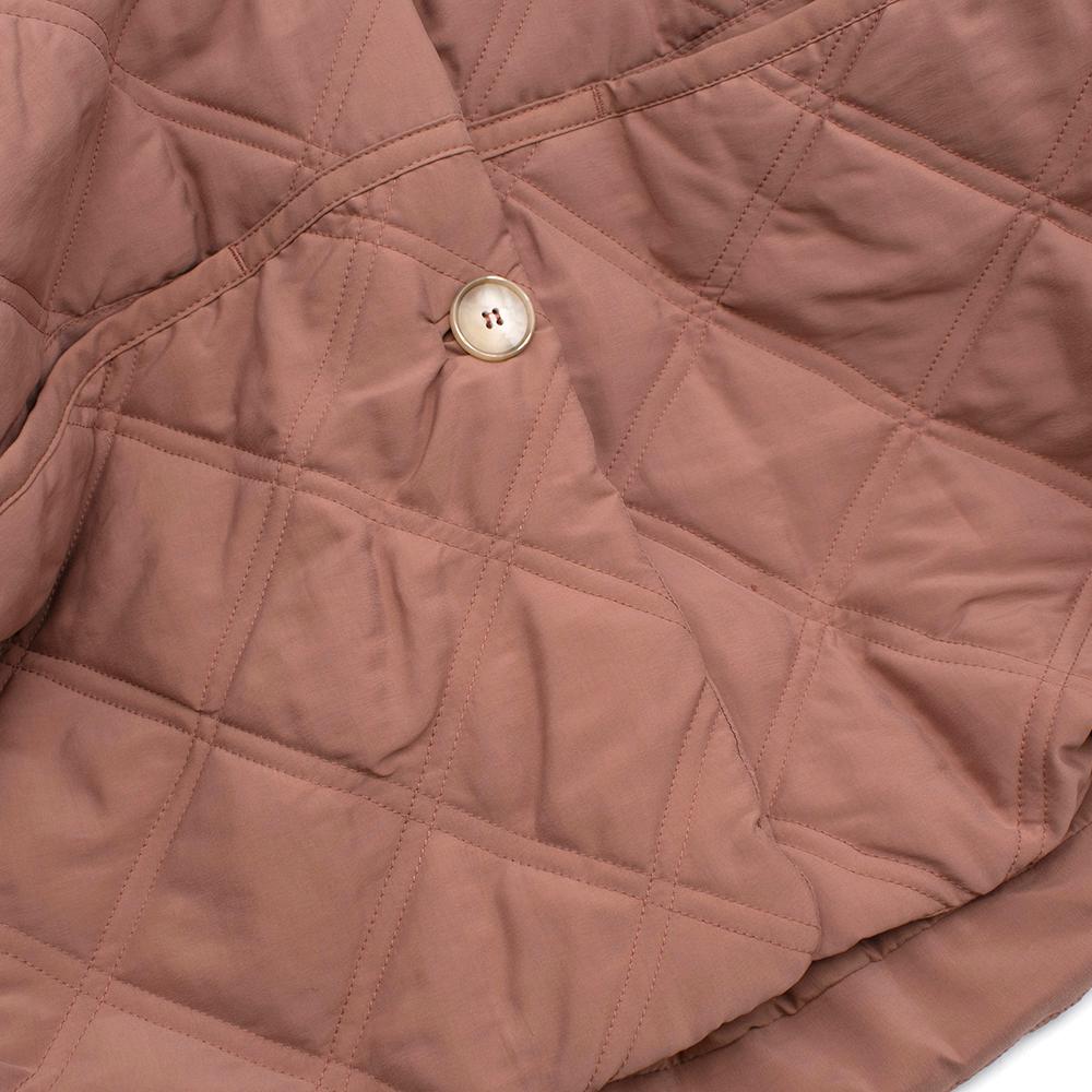 Becken Dusty Pink Oversized Quilted Paddock Jacket M For Sale 2