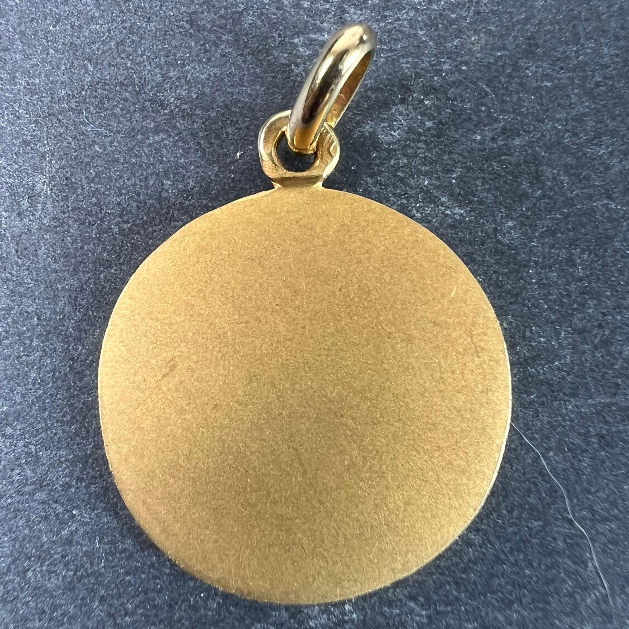Becker French Zodiac Aquarius Starsign 18K Yellow Gold Charm Pendant For Sale 4