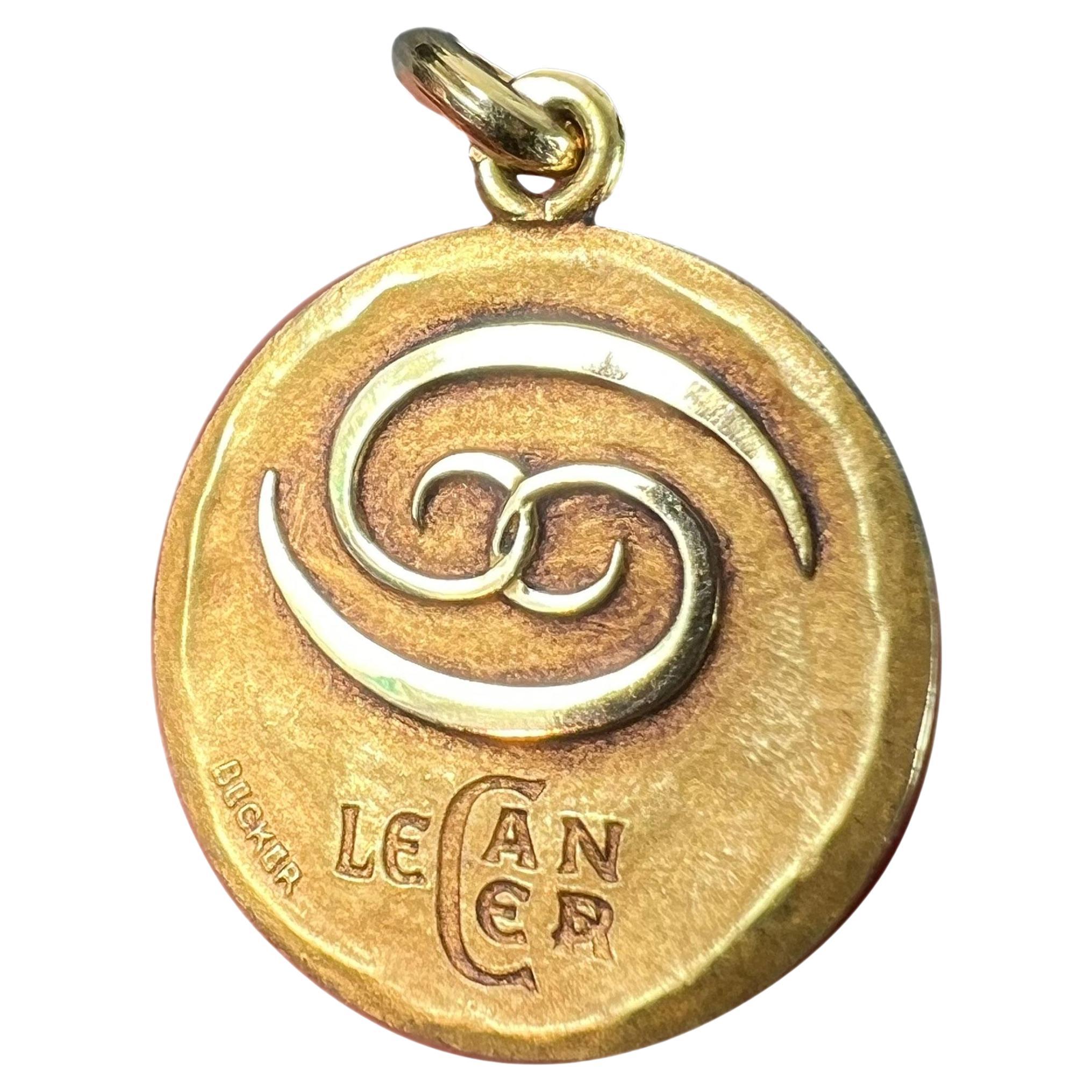 Becker French Zodiac Cancer Starsign 18K Yellow Gold Charm Pendant